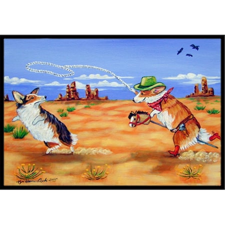 Jensendistributionservices 18 x 27 in. Corgi Indoor Outdoor Mat MI2556895